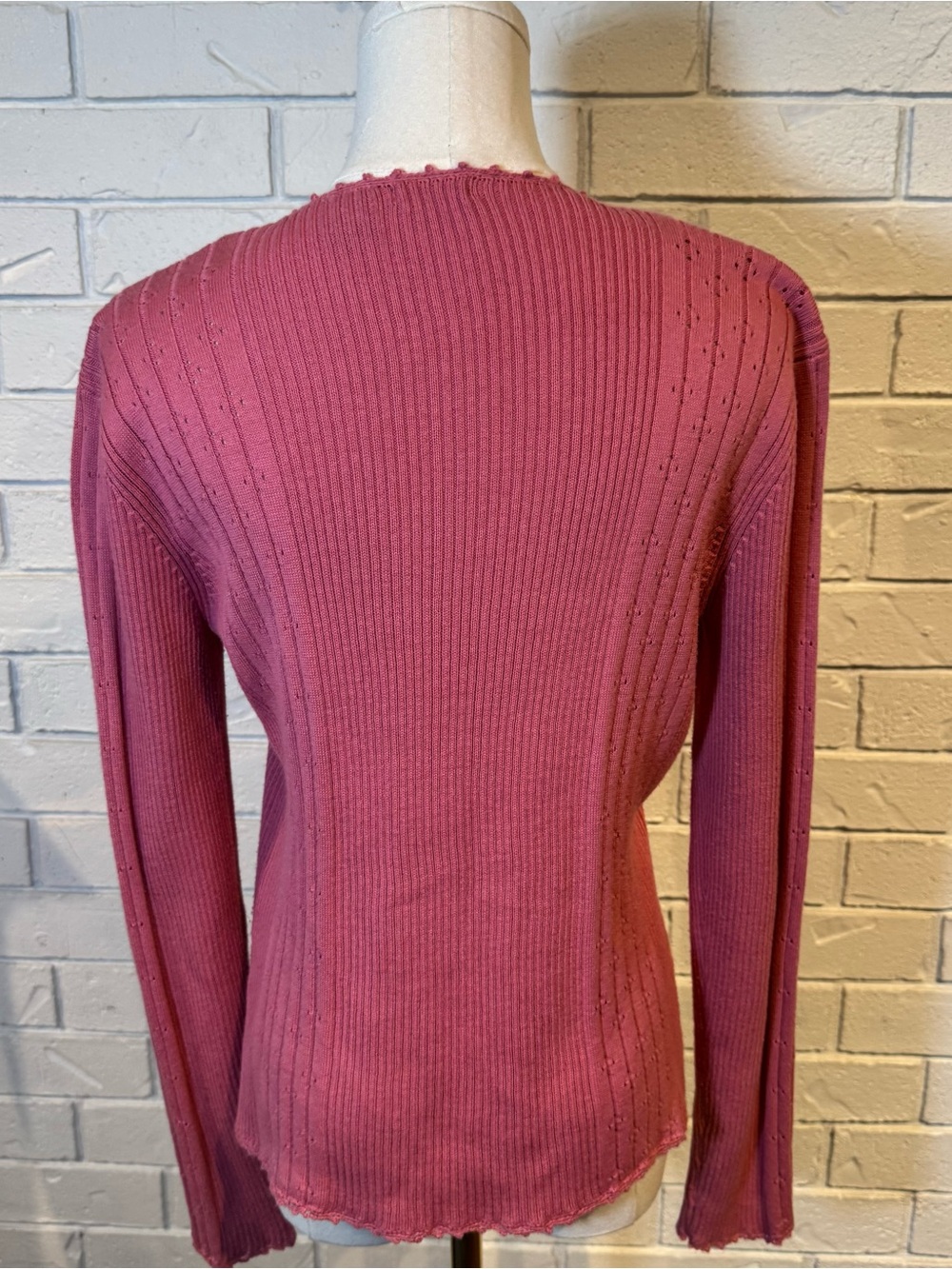 Vintage Y2K Tangents Pink Tie Front Cardigan Sweater Womens M - Picture 5 of 8